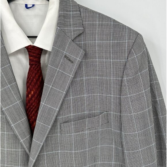 BROOKS BROTHERS 346fitzgerald fit jacket blazer sport coat plaid 100% wool 44L - Picture 1 of 9